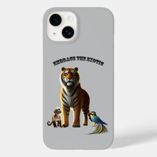 Tiger、Monkey、およびMacaw URMとのエキゾチックなペットの恋人 Case-Mate iPhoneケース (裏面)