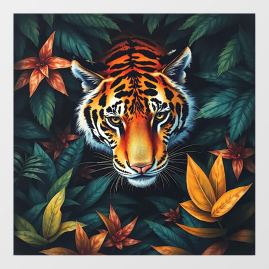 “Tiger of Mine” – Colourful Tiger Portrait ウィンドウサイン (シート)