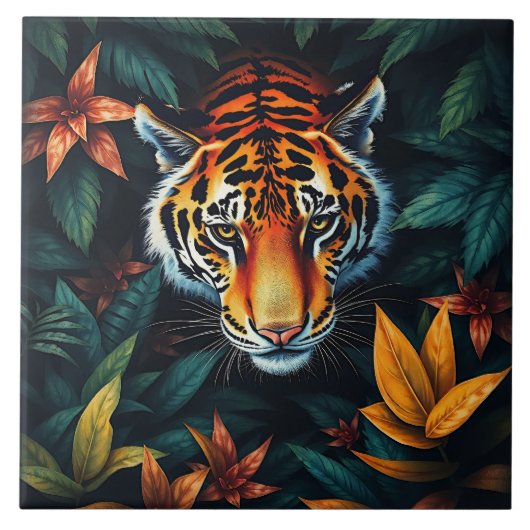 “Tiger of Mine” – Colourful Tiger Portrait タイル (正面)