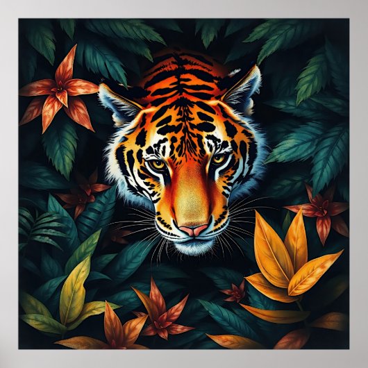 “Tiger of Mine” – Colourful Tiger Portrait ポスター (正面)
