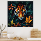 “Tiger of Mine” – Colourful Tiger Portrait ポスター (キッチン)