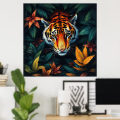 “Tiger of Mine” – Colourful Tiger Portrait ポスター (ホームオフィス)