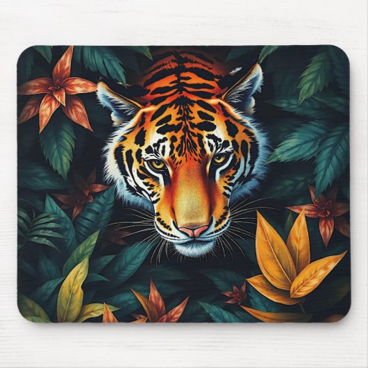 “Tiger of Mine” – Colourful Tiger Portrait マウスパッド (正面)