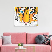 TIGER ON CANVAS-ORANGE 20 "x 16" キャンバスプリント (インサイチュ (リビング))