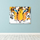 TIGER ON CANVAS-ORANGE 20 "x 16" キャンバスプリント (インサイチュ (ウッドフロア))