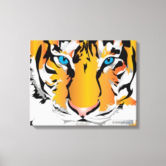 TIGER ON CANVAS-ORANGE 20 "x 16" キャンバスプリント (正面)