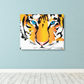 TIGER ON CANVAS-ORANGE 20 "x 16" キャンバスプリント (インサイチュ (ウッドフロア))