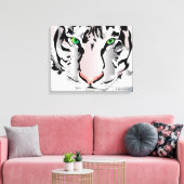 TIGER ON CANVAS-WHITE 20 "x 16" キャンバスプリント (インサイチュ (リビング))