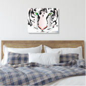 TIGER ON CANVAS-WHITE 20 "x 16" キャンバスプリント (インサイチュ (寝室))
