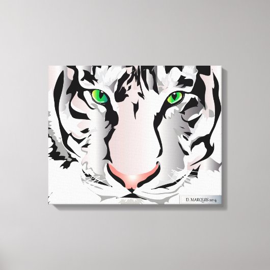 TIGER ON CANVAS-WHITE 20 "x 16" キャンバスプリント (正面)