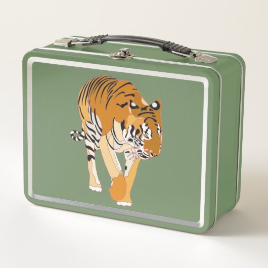 Tiger Painting on Metal Lunch Boxes メタルランチボックス (正面)