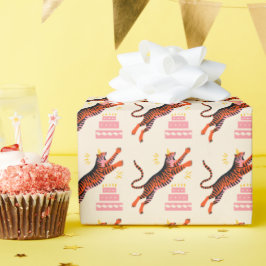 Tiger Party Animals Safari Zoo Birthday ラッピングペーパー