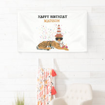 Tiger Partying – 動物のパーティー誕生日