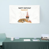 Tiger Partying – 動物のパーティー誕生日 横断幕 (トレードショー)