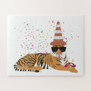 Tiger Partying – 動物のパーティー ジグソーパズル