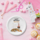 Tiger Partying – 動物のパーティー ペーパープレート (パーティー)