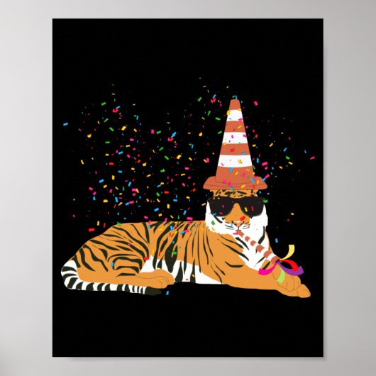 Tiger Partying Animals Having A Party  ポスター (正面)