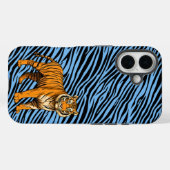 Tiger Pattern in Light Blue with Tiger Case-Mate iPhoneケース (裏面 (横))