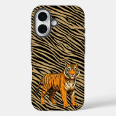 Tiger Pattern in Light Brown with Tiger  Case-Mate iPhoneケース (裏面)