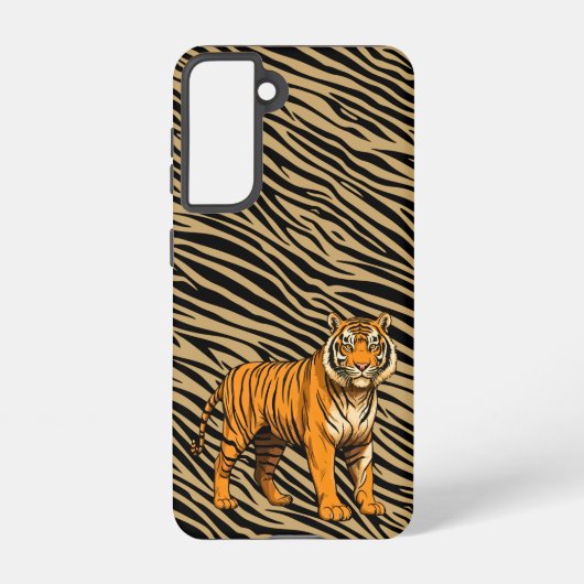 Tiger Pattern in Light Brown with Tiger Samsung Galaxyケース (裏面)