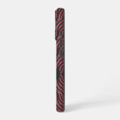 Tiger Pattern in Red and Gray with Name iPhone 16ケース (左側面)