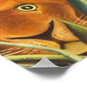 Tiger Peeking Out From Grass By Henri Rousseau ポスター (角)