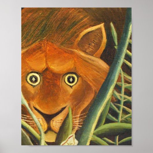 Tiger Peeking Out From Grass By Henri Rousseau ポスター (正面)