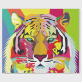 Tiger Pop Art Portraitart, pop, tiger, animal, fac ラッピングペーパー (フラット)