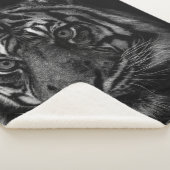 TIGER PORTRAIT IN BW シェルパブランケット (3/4)