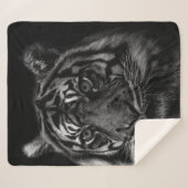 TIGER PORTRAIT IN BW シェルパブランケット (正面(横))
