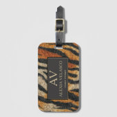 Tiger Print Elegant Wildlife Luxury ラゲッジタグ (正面縦)