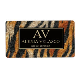 Tiger Print Elegant Wildlife Luxury ラベル