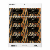 Tiger Print Elegant Wildlife Luxury ラベル (フルシート)