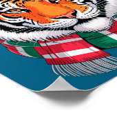 Tiger Reindeer Christmas Santa Hat Tiger Xmas  ポスター (角)