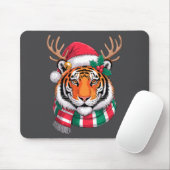 Tiger Reindeer Christmas Santa Hat Tiger Xmas  マウスパッド (マウス)