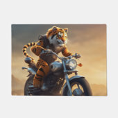 Tiger riding a motorcycle ドアマット (正面)
