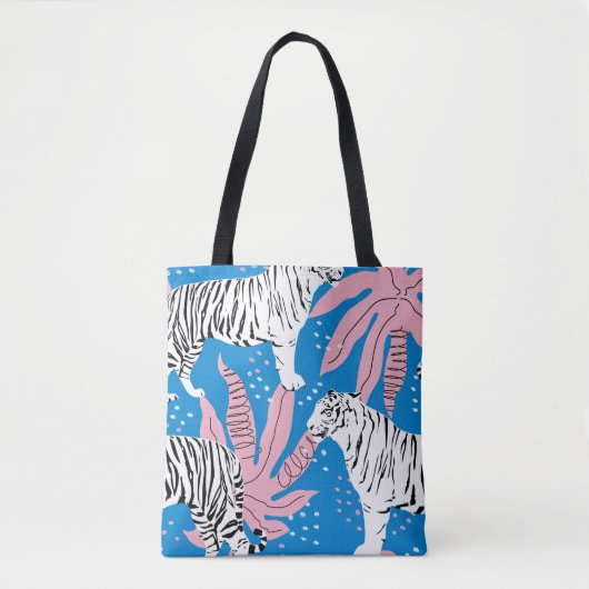Tiger seamless pattern,wild animal background,tren トートバッグ (正面)