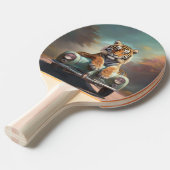 Tiger sitting on a sports car  卓球ラケット (正面アングル)