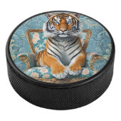 Tiger sitting on a vintage chair アイスホッケーパック (3/4)