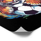 Tiger Soccer Byll Fierce Jungle Animal ポスター (角)
