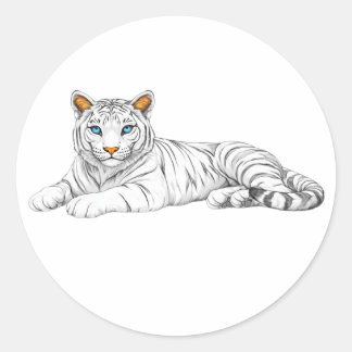tiger sticker. Bright burning eyes are watching  ラウンドシール