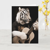 Tiger Strings – エレガントな音楽アート カード (黄色い花)