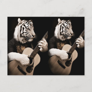 Tiger Strings – エレガントな音楽アート ポストカード
