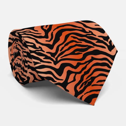 Tiger striped print neck tie ネクタイ (ロール)