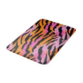 Tiger Stripes Animal Print Lavender& Orange Girly バスマット (アングル)