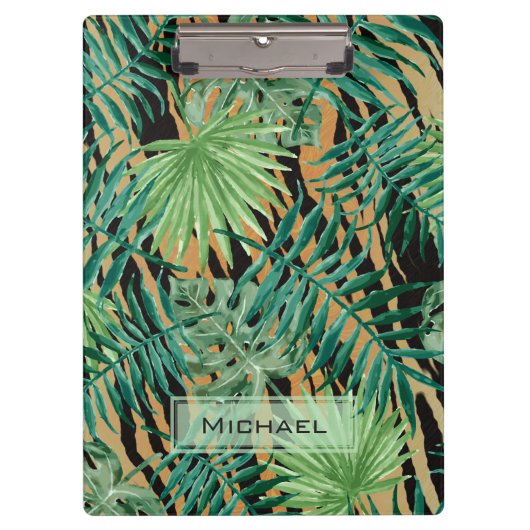 Tiger Stripes Jungle Camouflage Personalised クリップボード (正面)