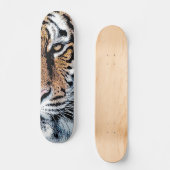Tiger stripes Portrait in Graphic Press Style スケートボード (正面)