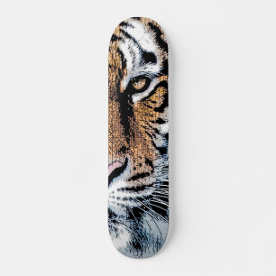 Tiger stripes Portrait in Graphic Press Style スケートボード