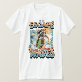 Tiger Surfer Escape Design Tシャツ