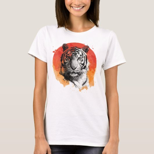 Tiger symbol of courage.  T-Shirt Tシャツ (正面)